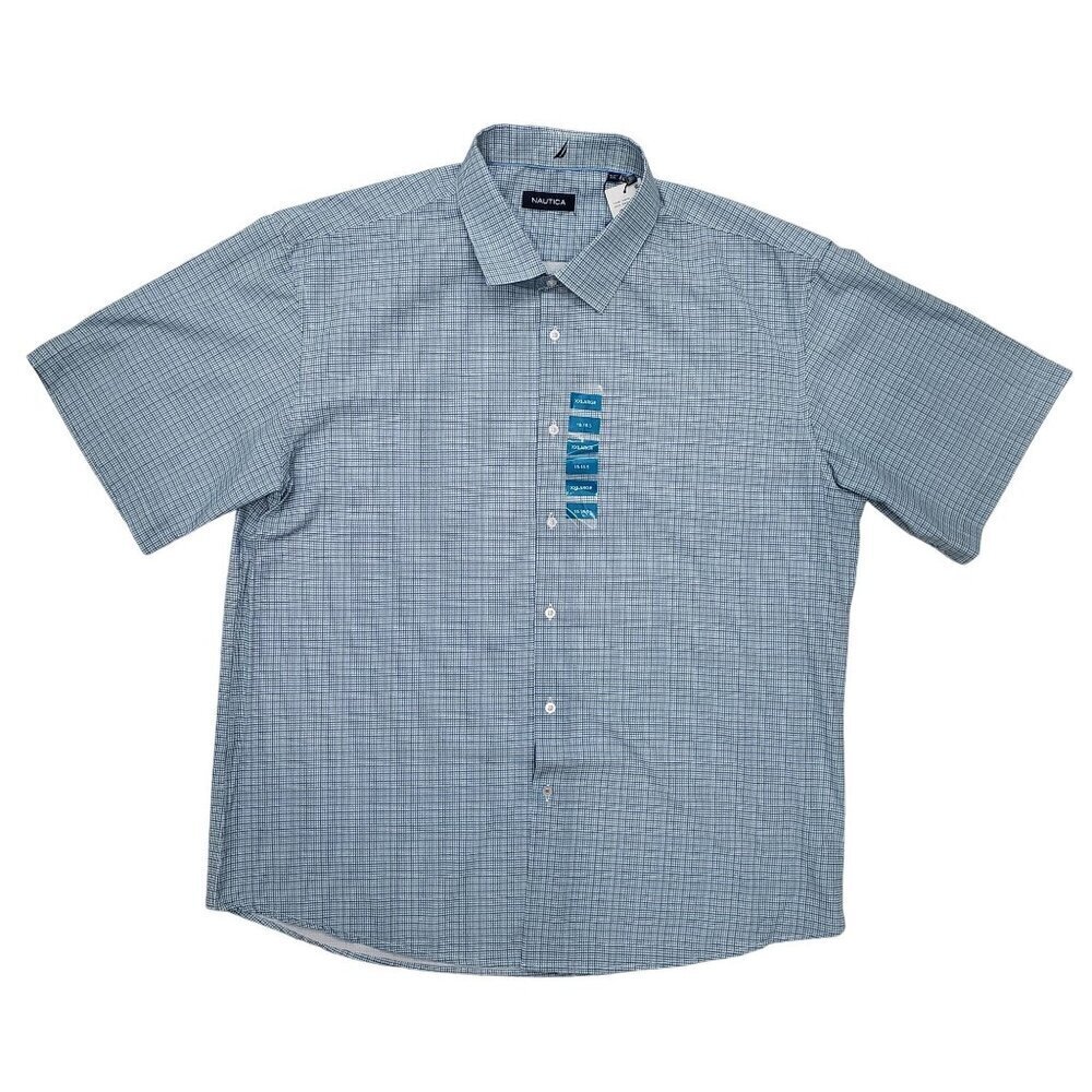 Nautica Performance Dress Shirt SS Preppy Stretch Cooling Mens XXL N WT Flaw
